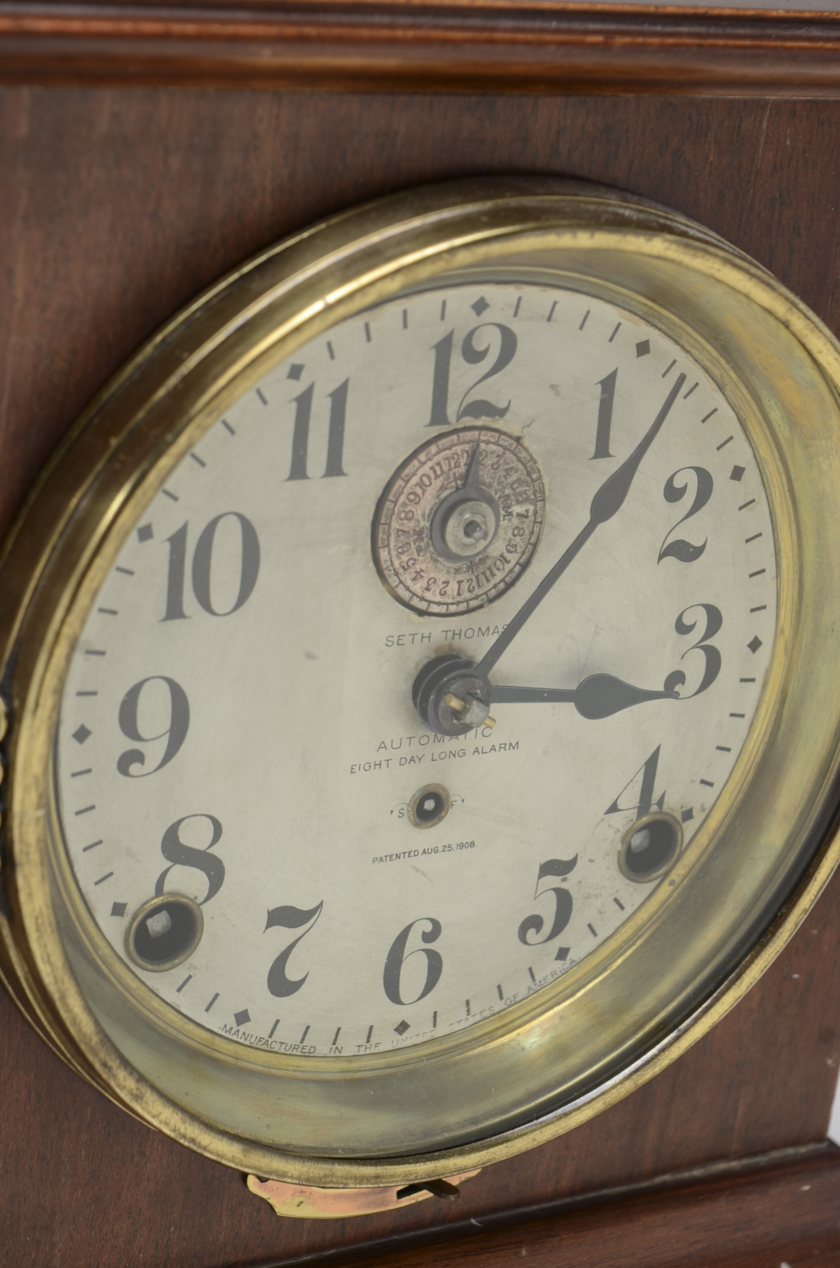 Mahogany Seth Thomas Eight Day Alarm Clock