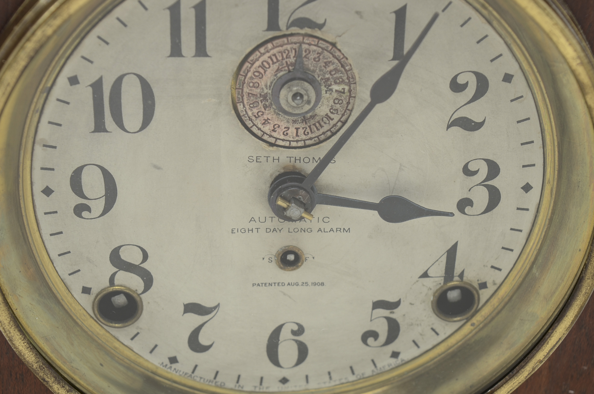 Mahogany Seth Thomas Eight Day Alarm Clock