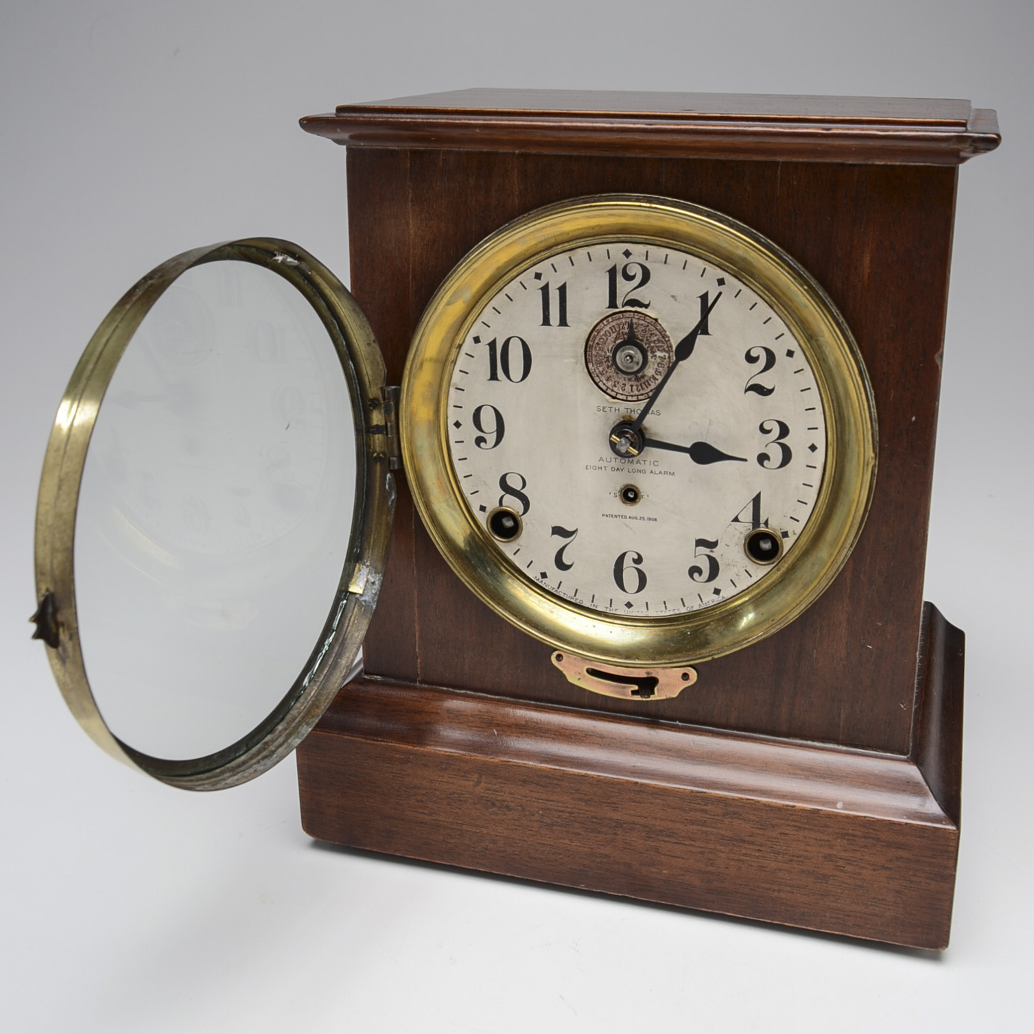 Mahogany Seth Thomas Eight Day Alarm Clock