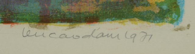 Vintage 1971 Signed Limited Edition Color Lithograph