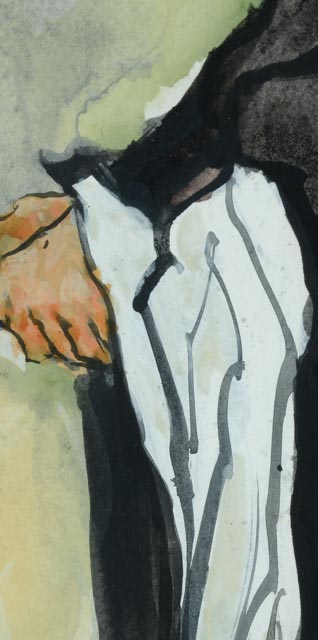 Original Chinese Gouache Painting of Guan Yu