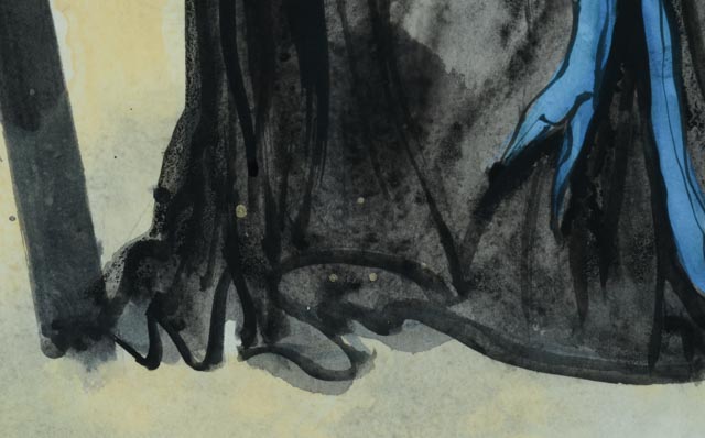 Original Chinese Gouache Painting of Guan Yu