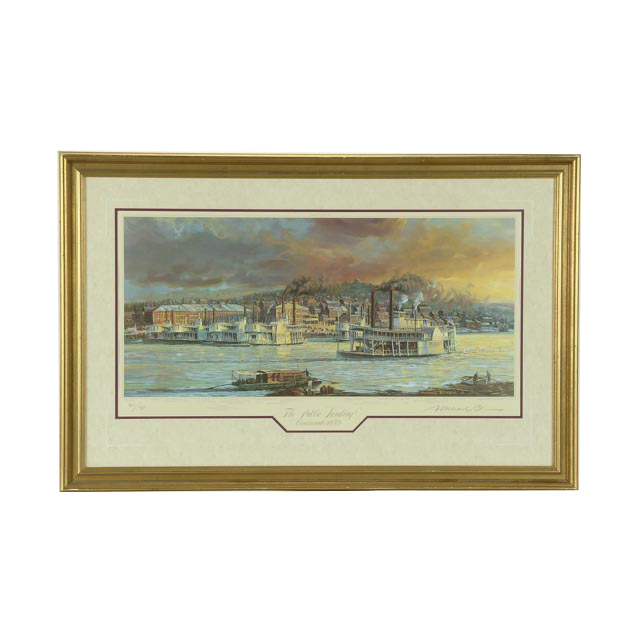 Michael Blaser Signed Limited Edition Print "The Public Landing: Cincinnati, 1850"