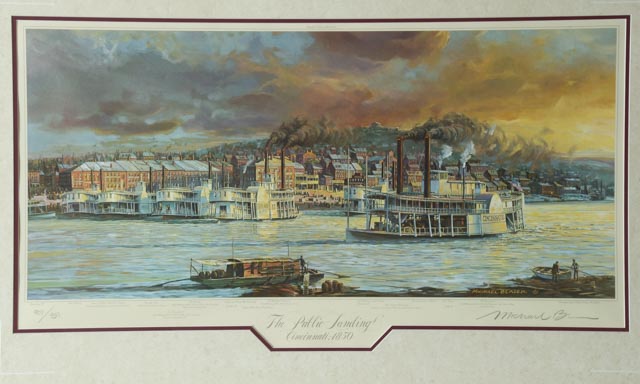 Michael Blaser Signed Limited Edition Print "The Public Landing: Cincinnati, 1850"