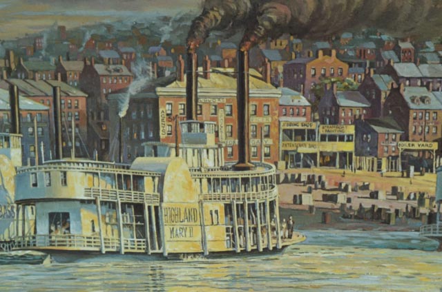 Michael Blaser Signed Limited Edition Print "The Public Landing: Cincinnati, 1850"
