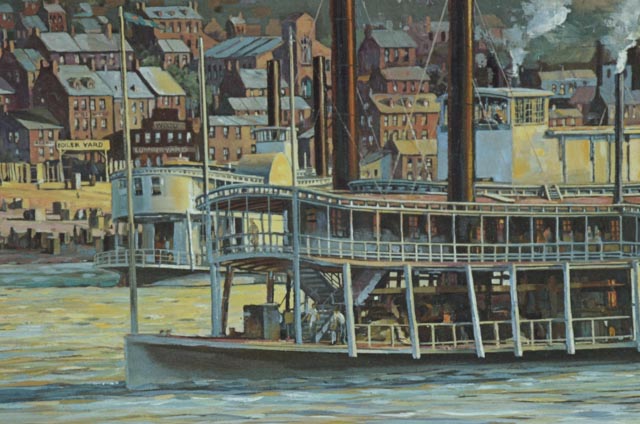 Michael Blaser Signed Limited Edition Print "The Public Landing: Cincinnati, 1850"