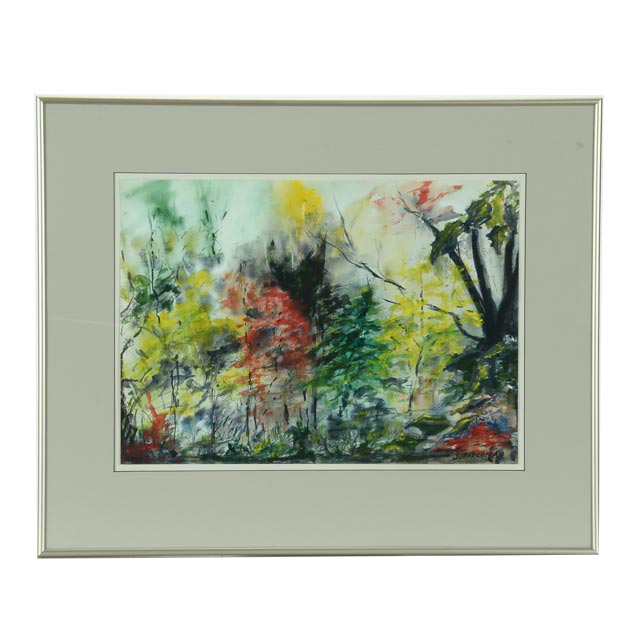 J. Parchman Original Watercolor Landscape