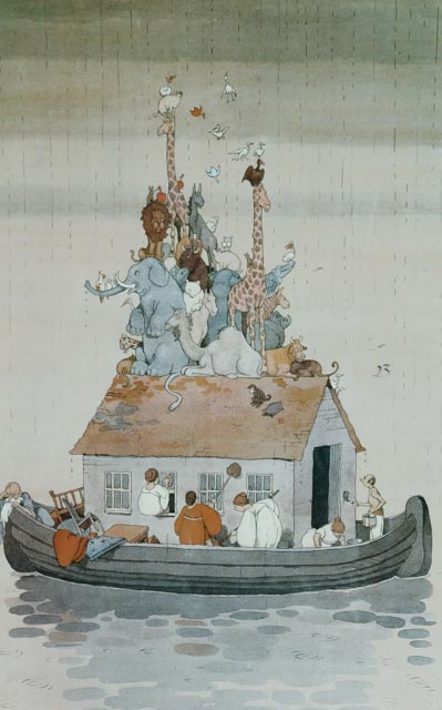 W. Heath Robinson Print "Spring Cleaning in Noah's Ark"