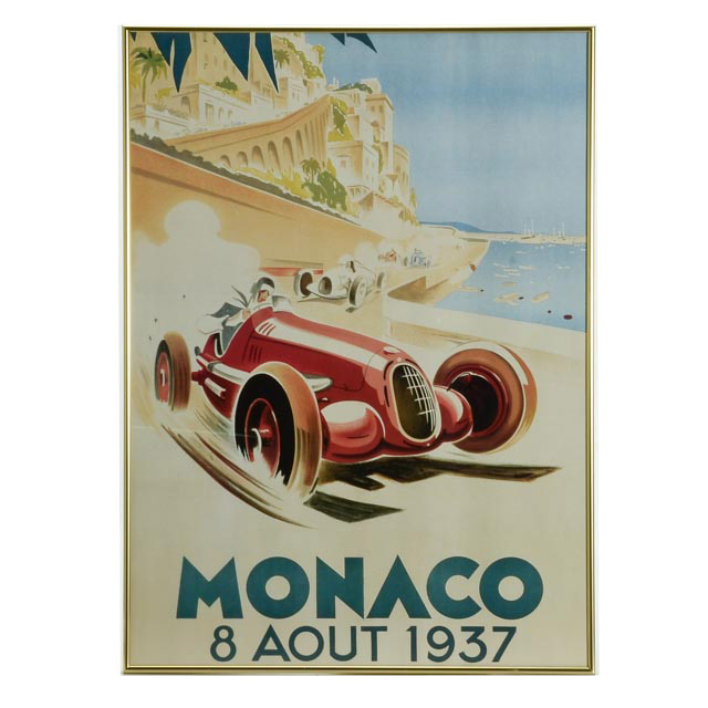 Reproduction Poster "Monaco 8 Aout 1937"