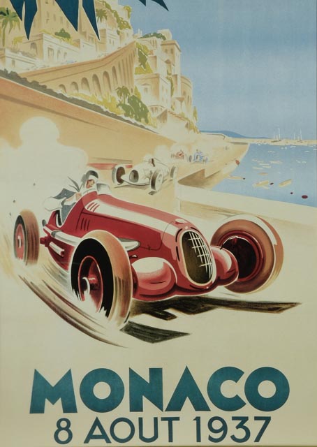 Reproduction Poster "Monaco 8 Aout 1937"