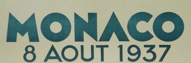 Reproduction Poster "Monaco 8 Aout 1937"