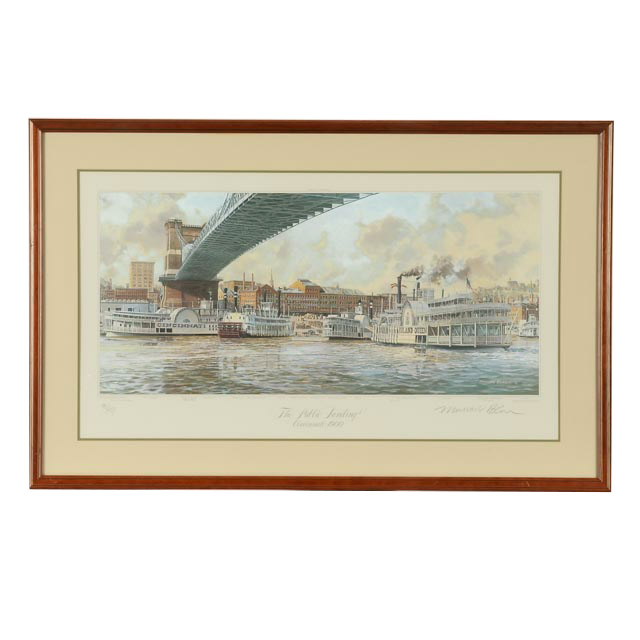 Michael Blaser Signed Limited Edition Print "The Public Landing: Cincinnati, 1900"