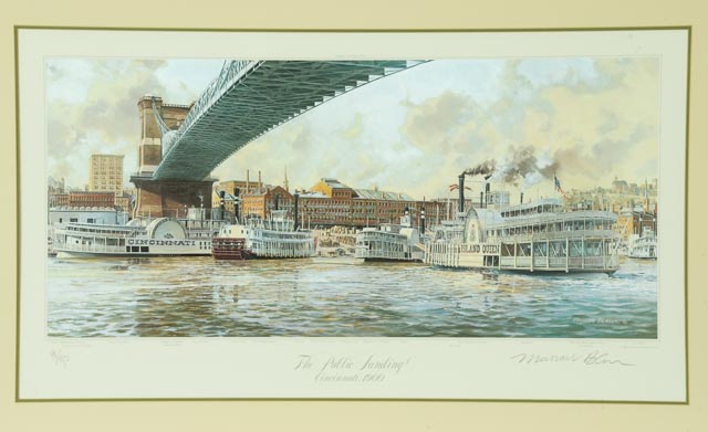 Michael Blaser Signed Limited Edition Print "The Public Landing: Cincinnati, 1900"