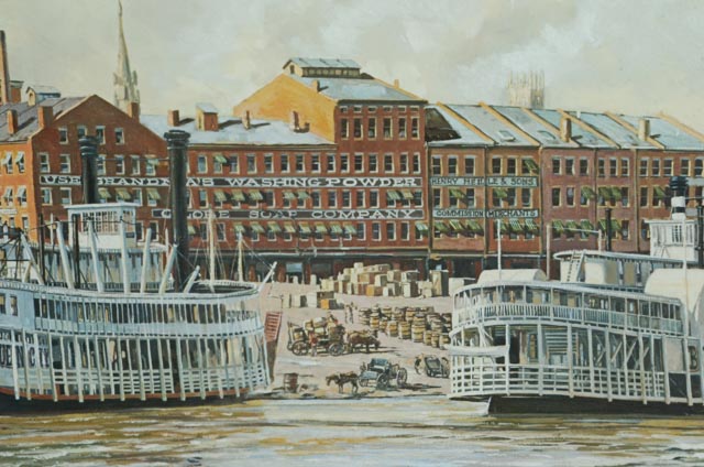 Michael Blaser Signed Limited Edition Print "The Public Landing: Cincinnati, 1900"