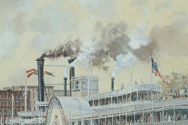 Michael Blaser Signed Limited Edition Print "The Public Landing: Cincinnati, 1900"