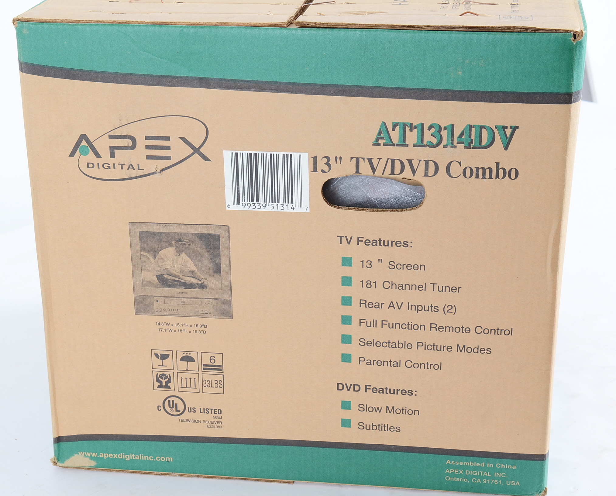 Apex Digital AT1314DV TV/DVD Combo