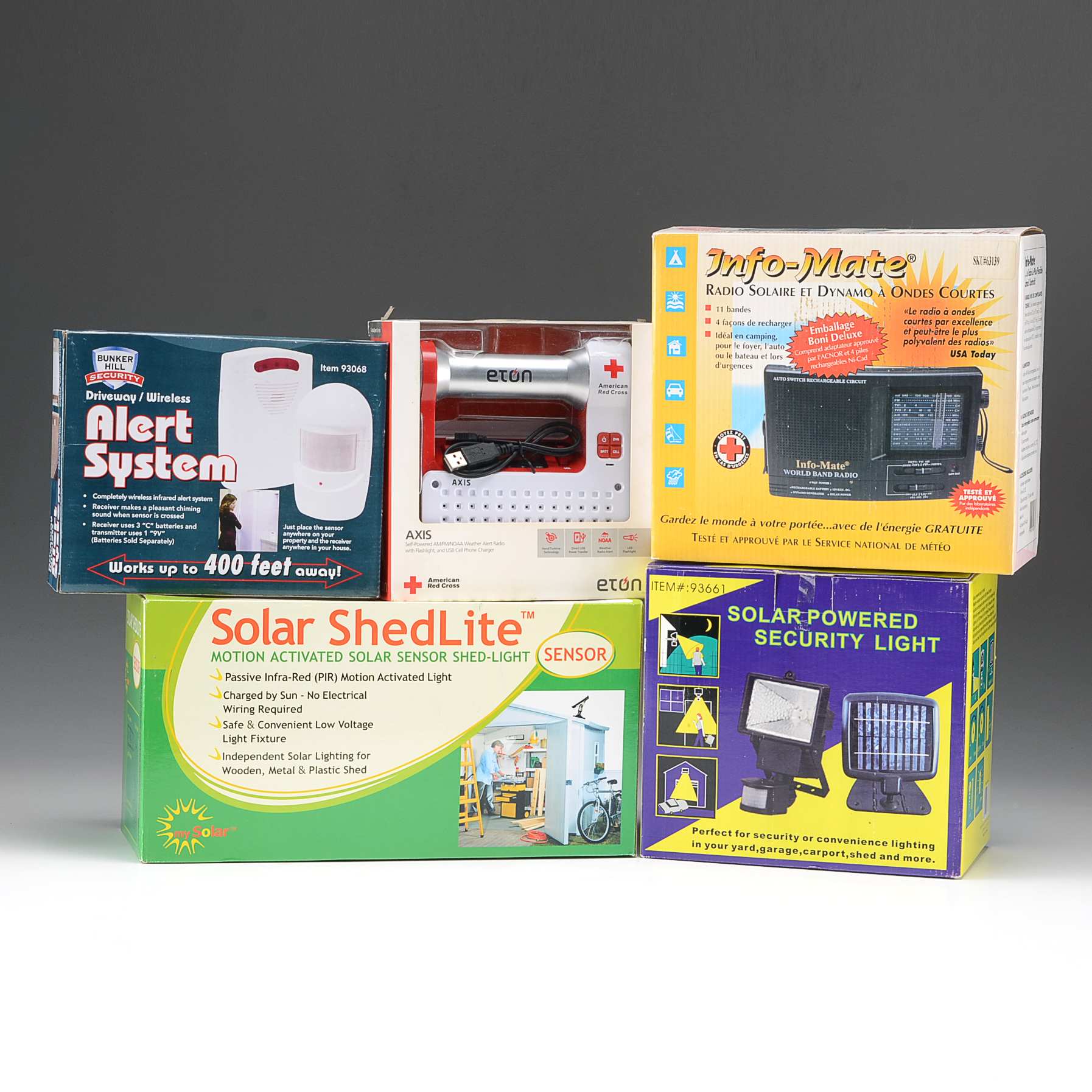 Assorted Emergency Lighting, Radio and Security Systems
