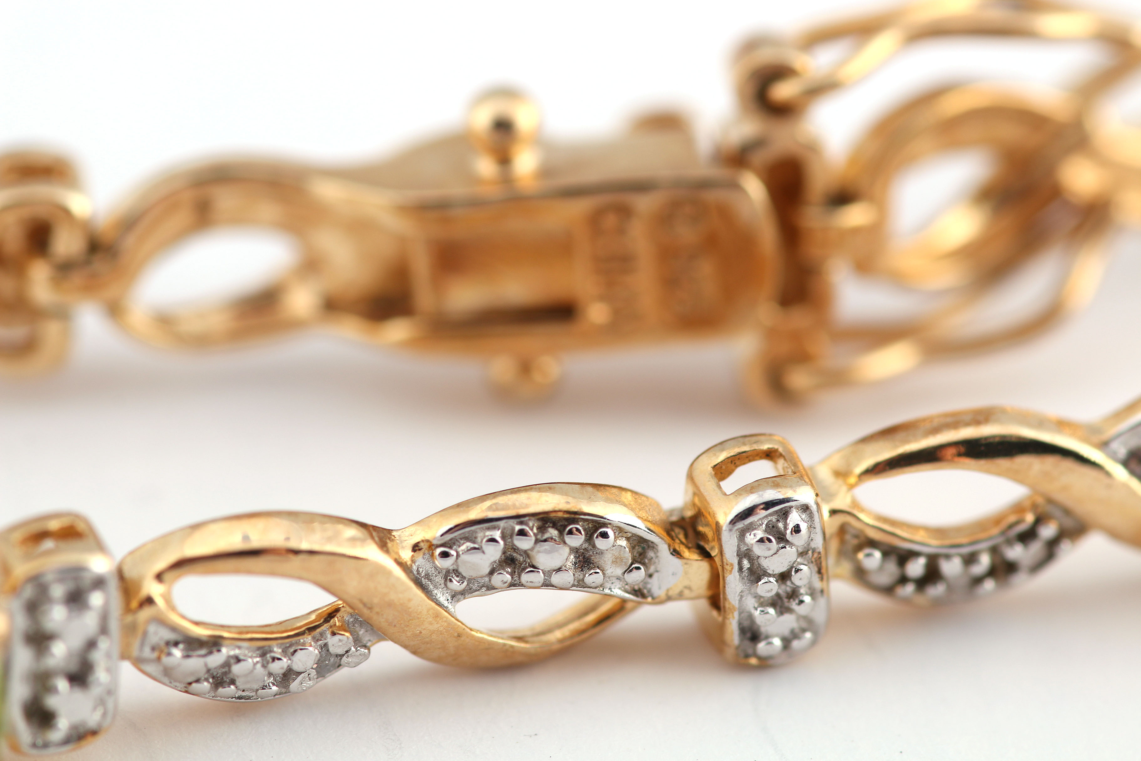 Gold Plated Sterling and Peridot Bracelet