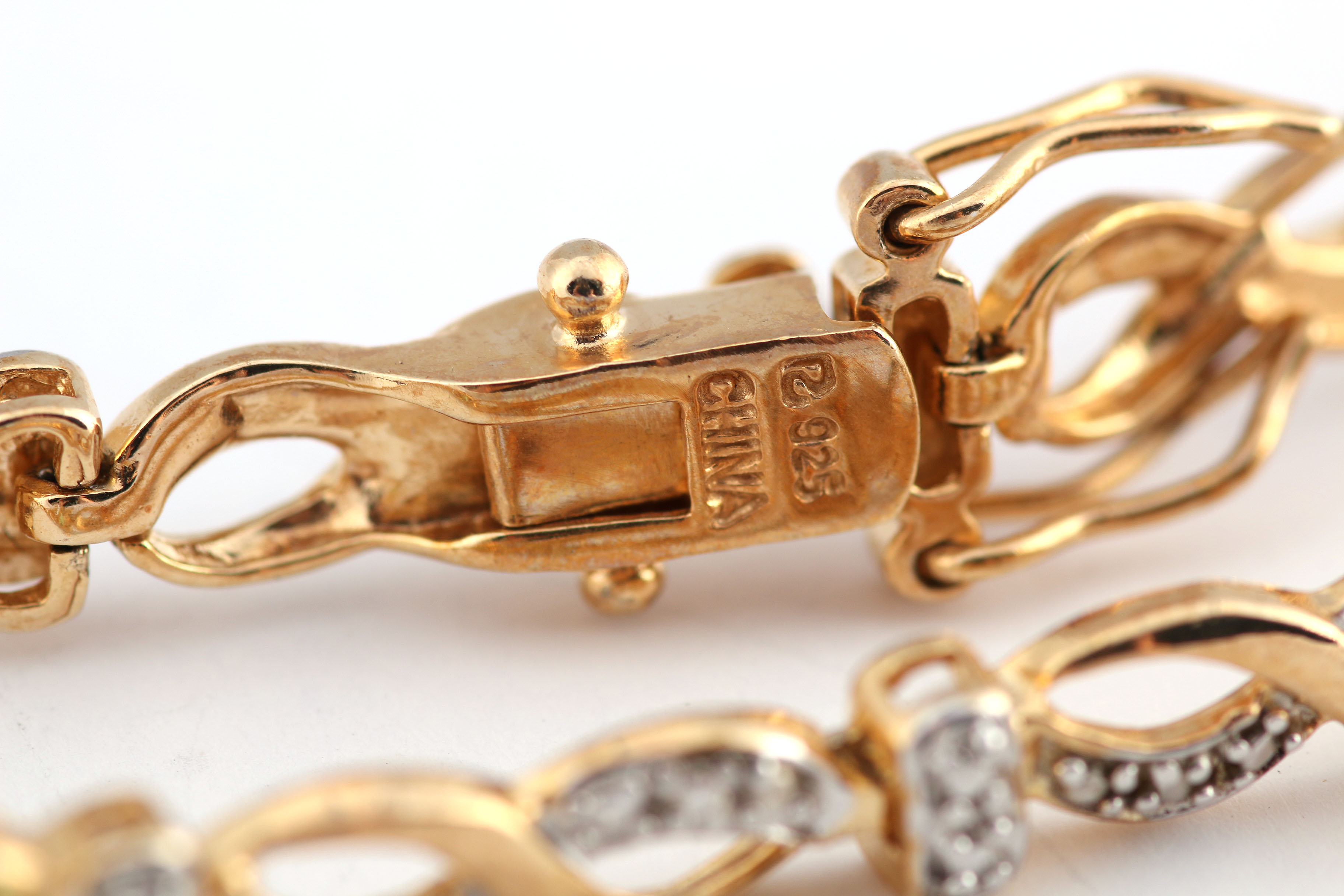 Gold Plated Sterling and Peridot Bracelet