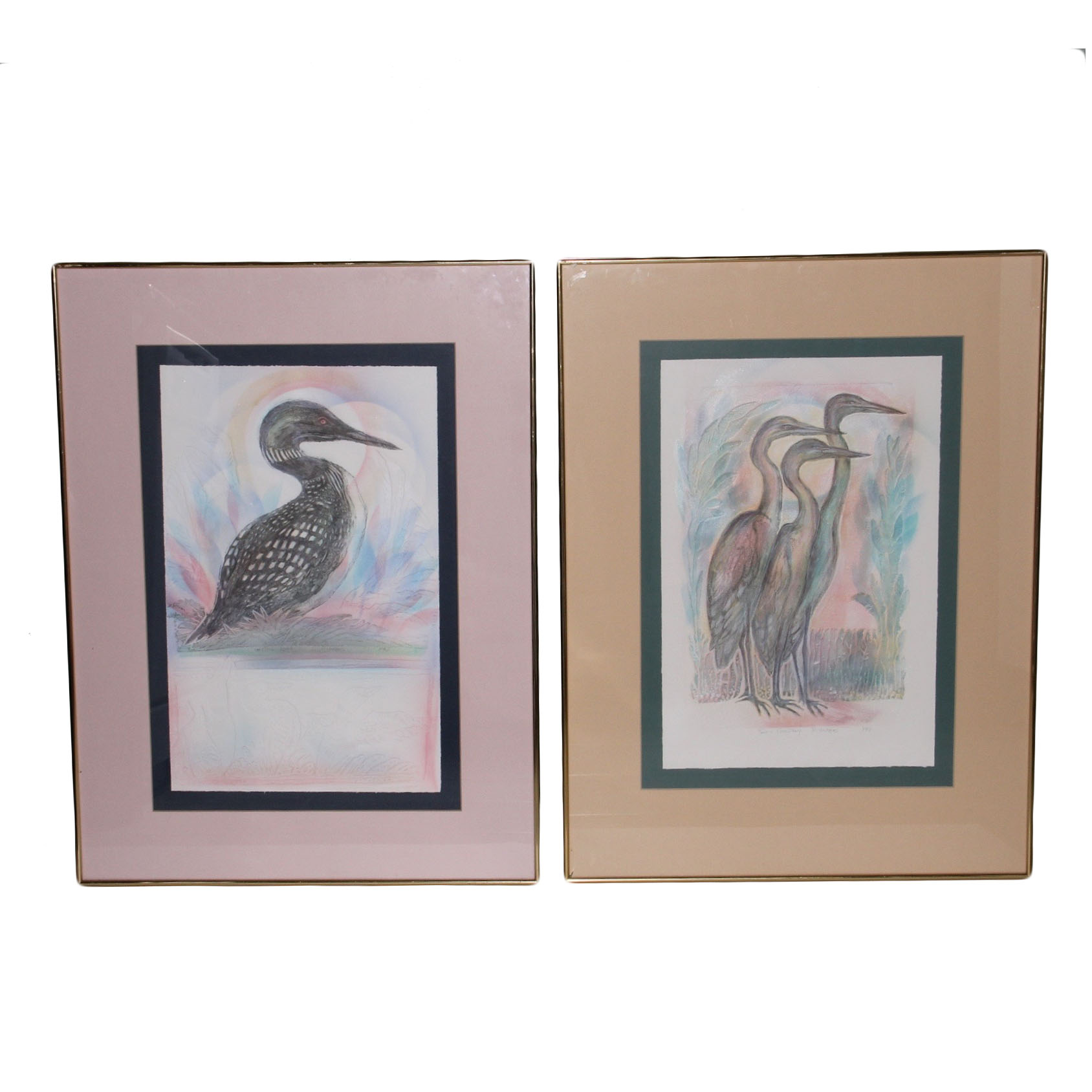 Pair of Mixed Media by D. Vickers