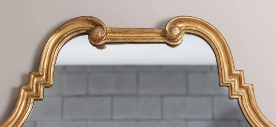 Wooden Art Nouveau Framed Mirror