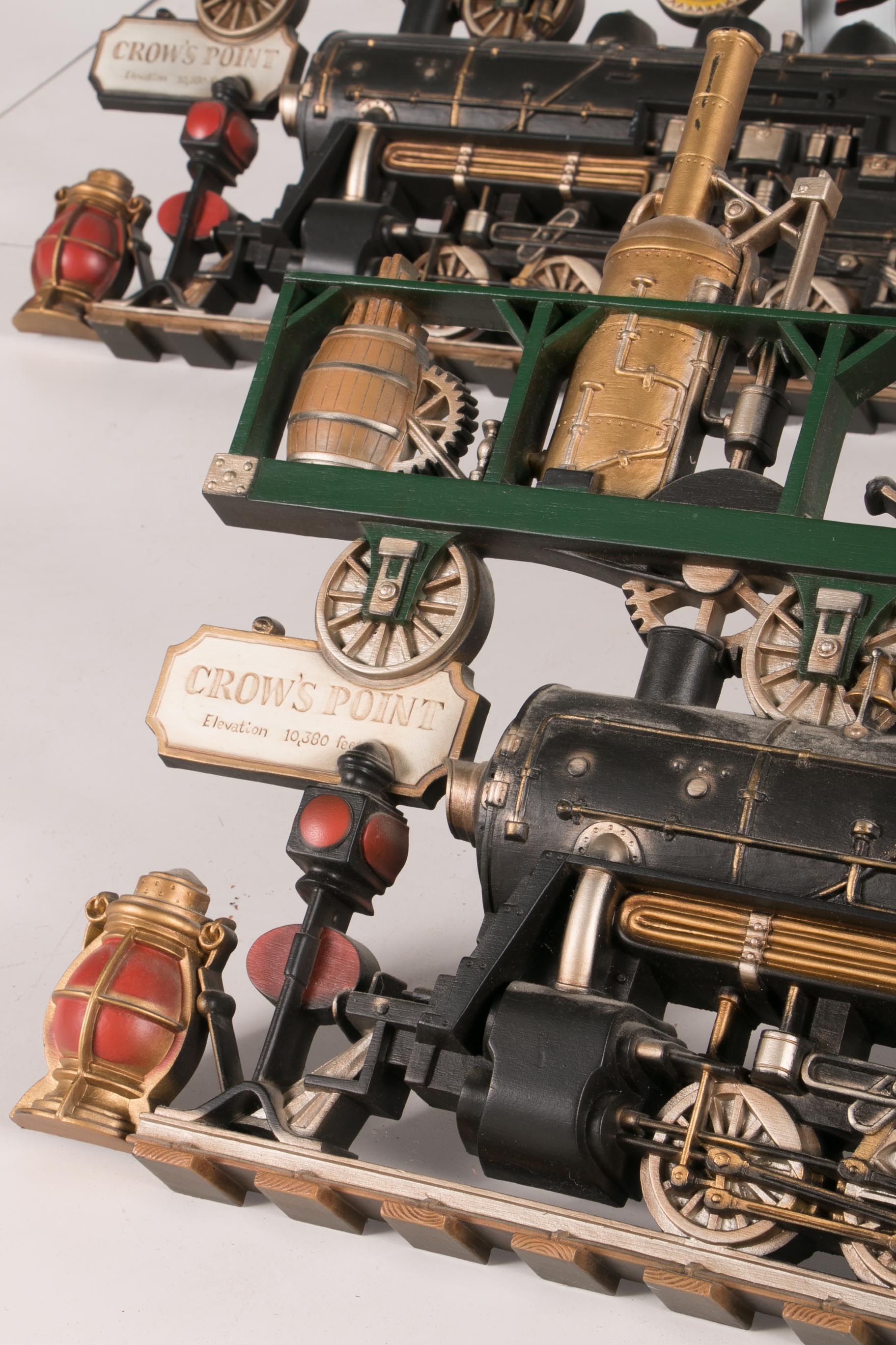 Pair of Train Themed Wall Decor