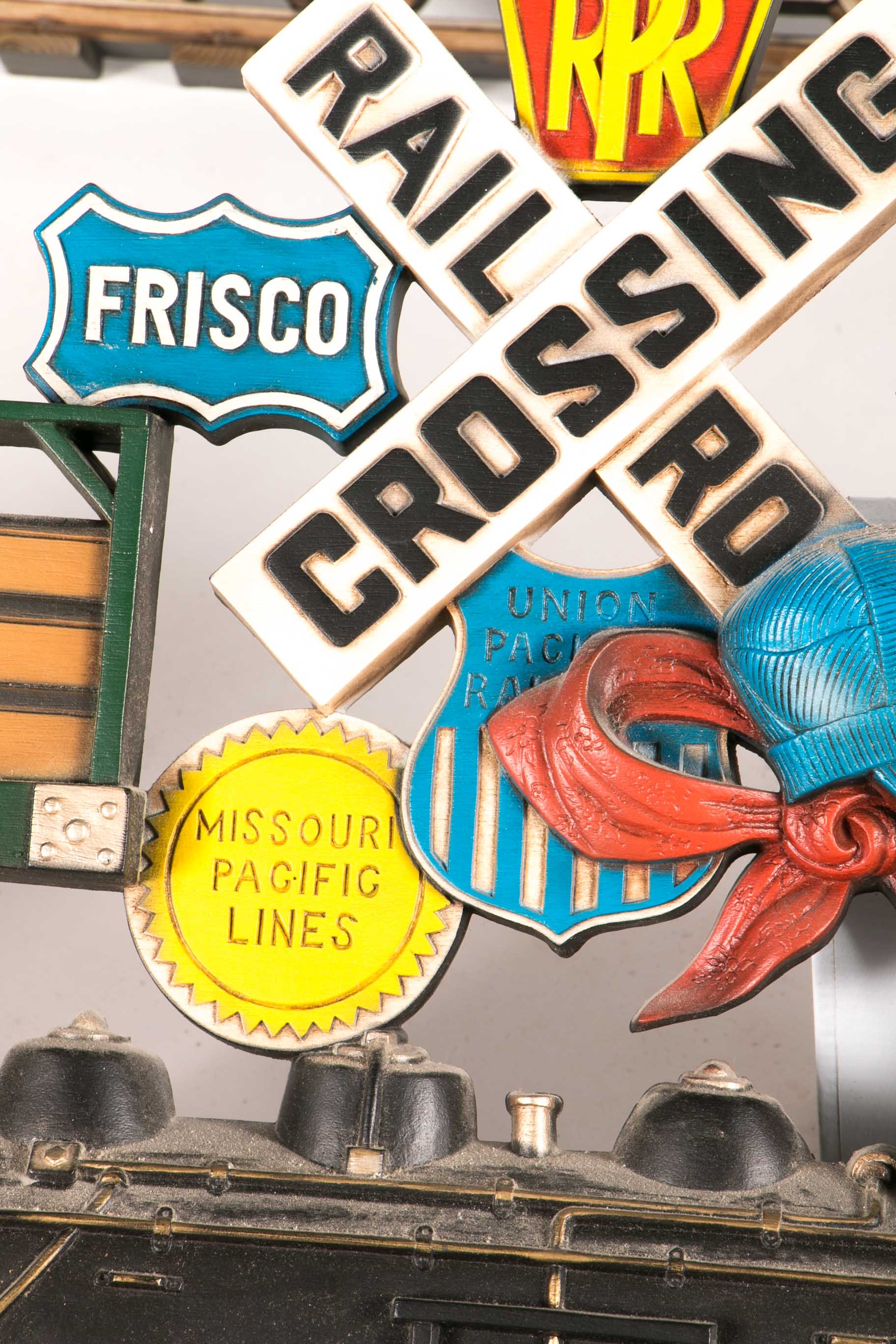 Pair of Train Themed Wall Decor