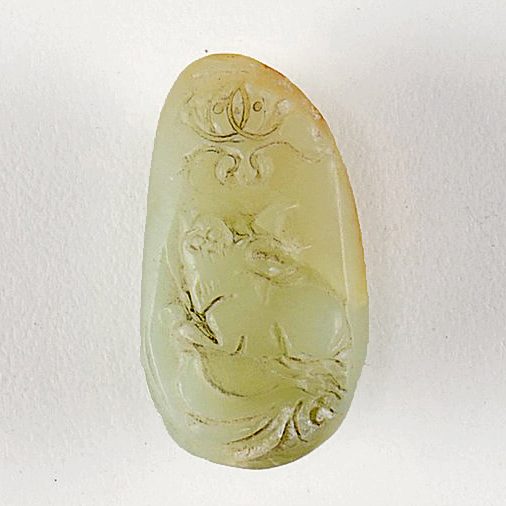 Chinese Carved Stone with Rabbit Design