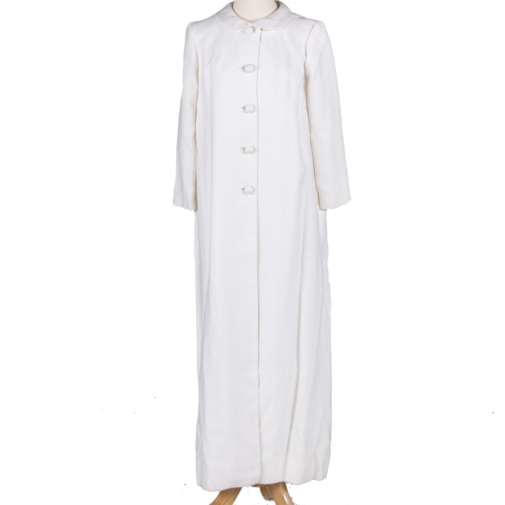 White Vintage Handmade Woman's Dress Coat