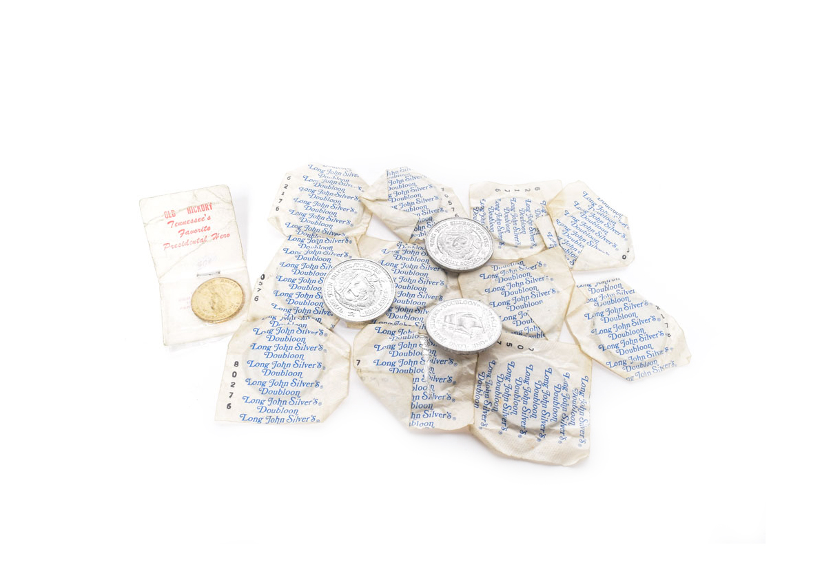 Vintage Long John Silver's Pirate Doubloon Coins