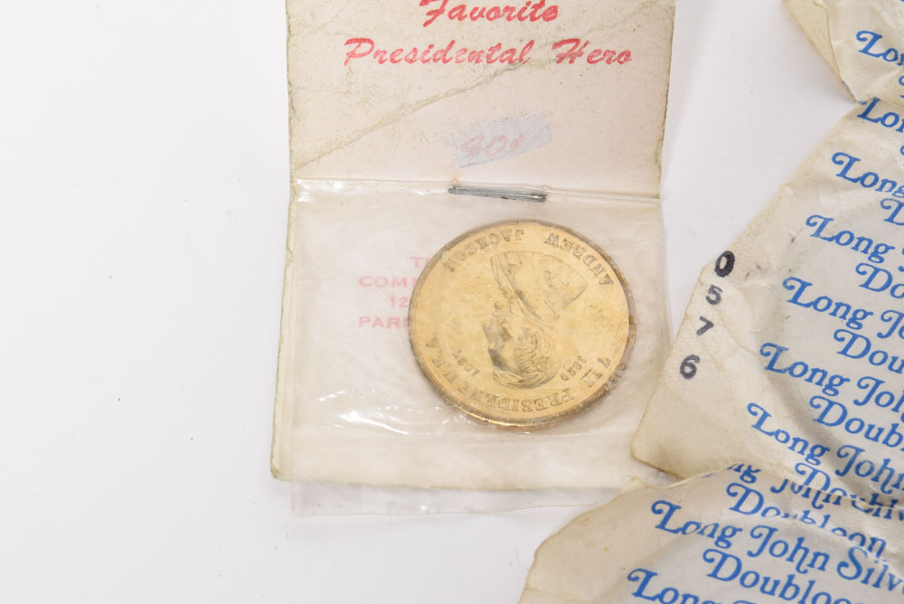 Vintage Long John Silver's Pirate Doubloon Coins