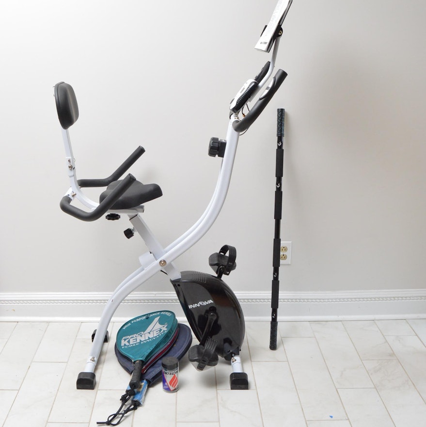 Exercise Bike, Workout Bar, and Other Sport and Exercise Equipment