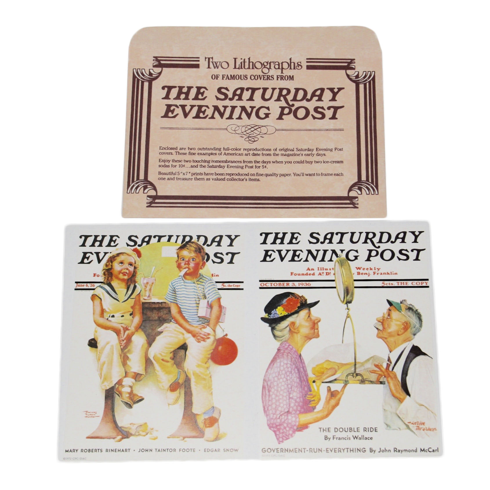 Vintage "The Saturday Evening Post" Cover Lithographs