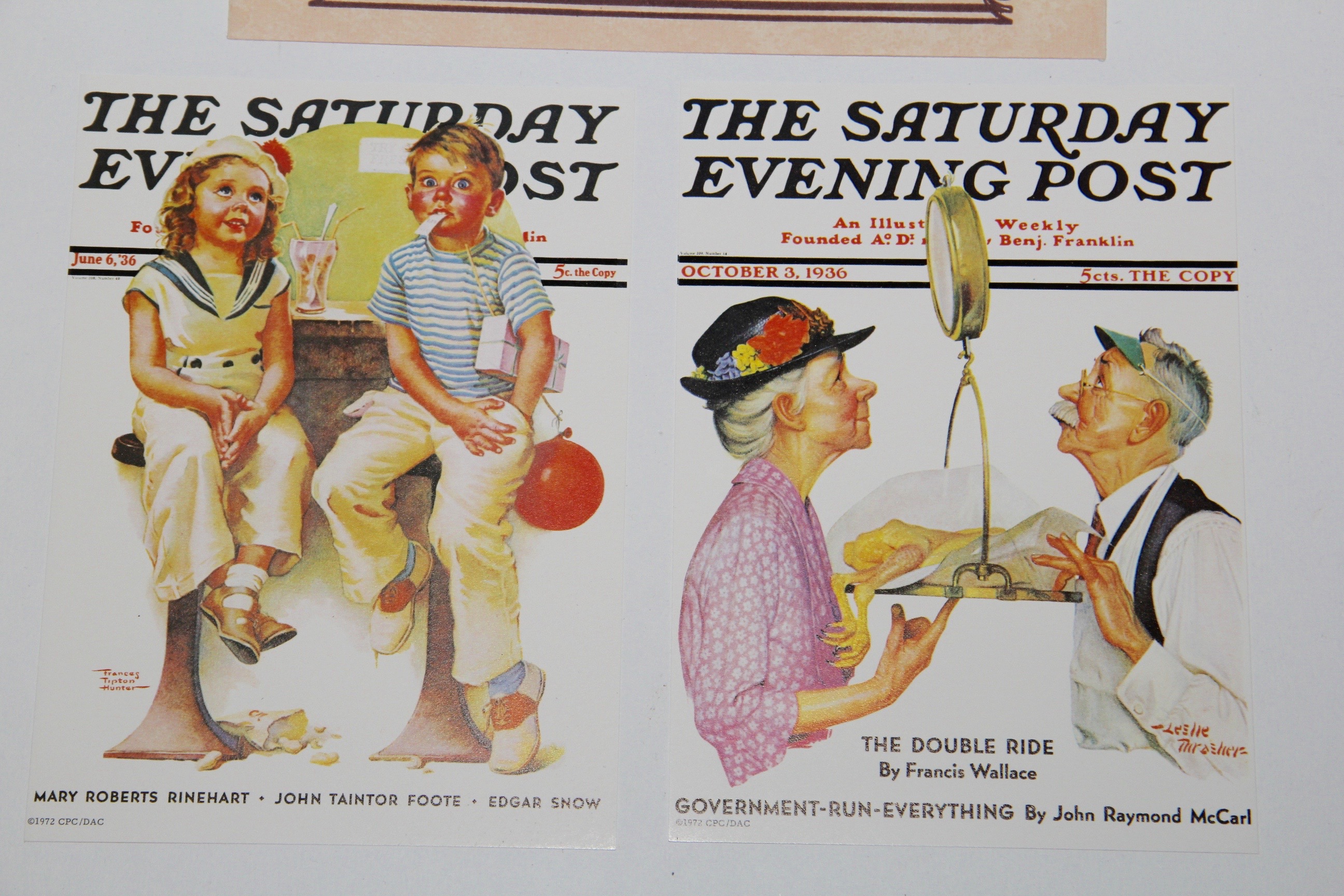 Vintage "The Saturday Evening Post" Cover Lithographs