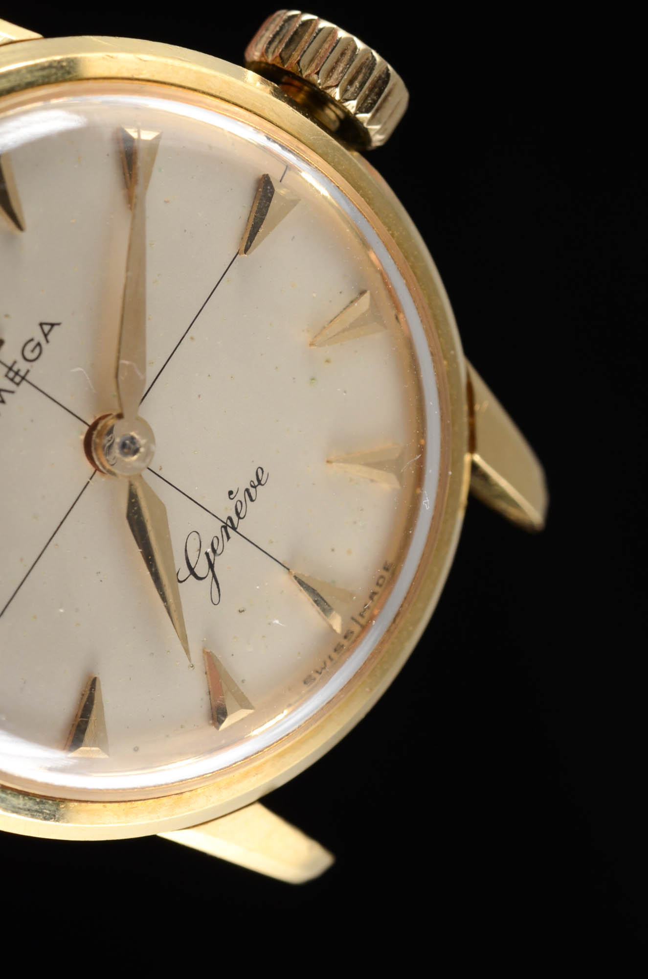 Vintage 18K Yellow Gold Omega Geneve Watch Case with a Detached Stainless Steel Two Tone Watch Band