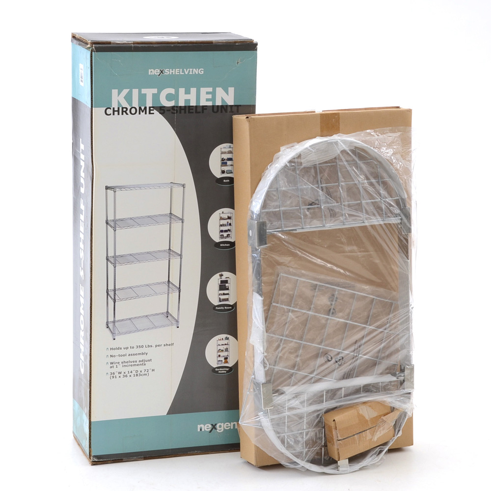 Two Metal Silver Toned Storage Units