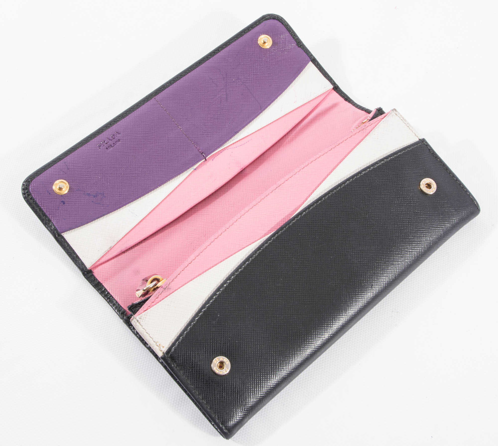 Black Leather Prada Wallet