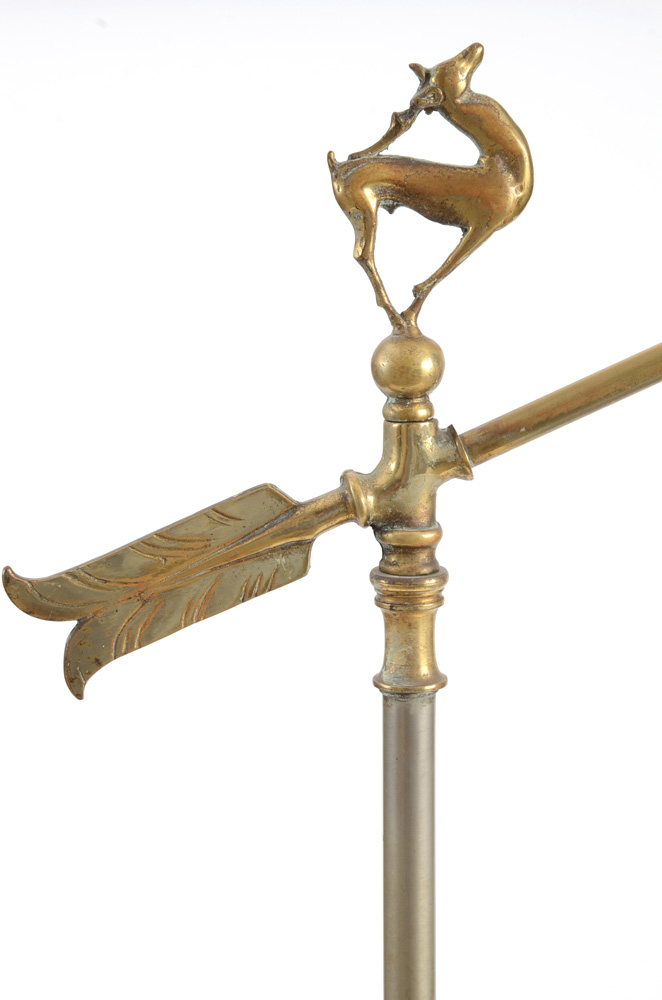 Vintage Brass Floor Lamp with Deer Finial