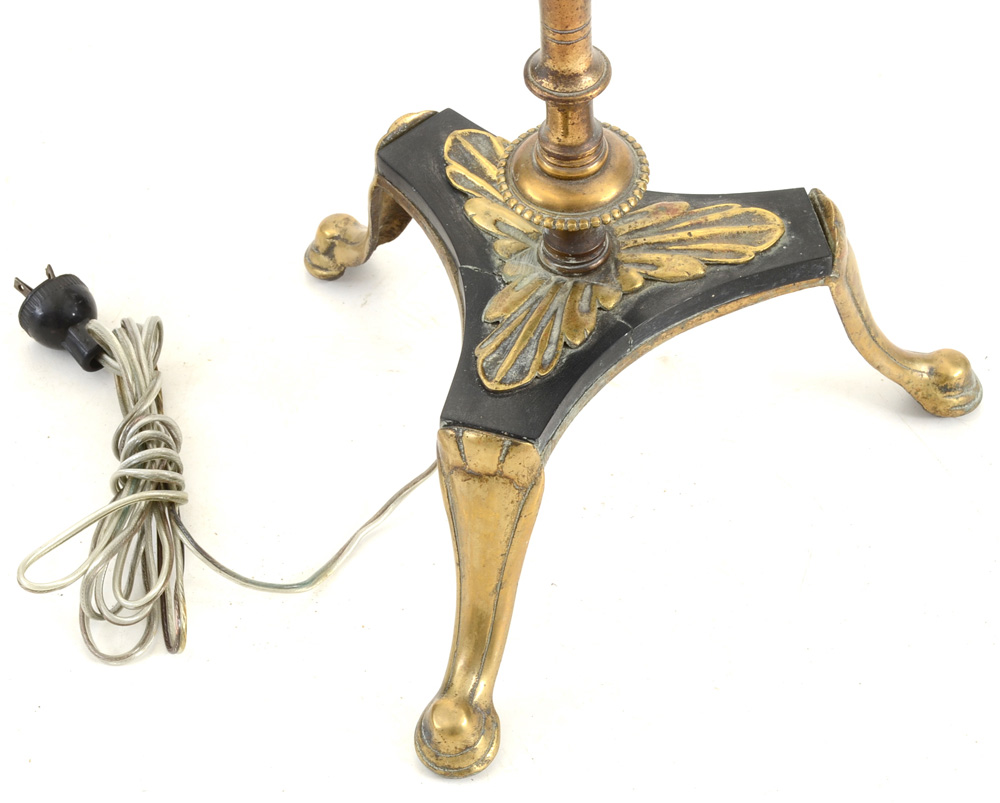 Vintage Brass Floor Lamp with Deer Finial