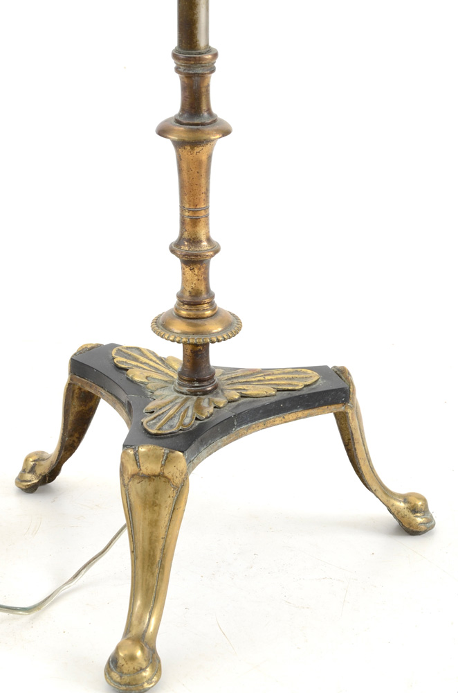 Vintage Brass Floor Lamp with Deer Finial