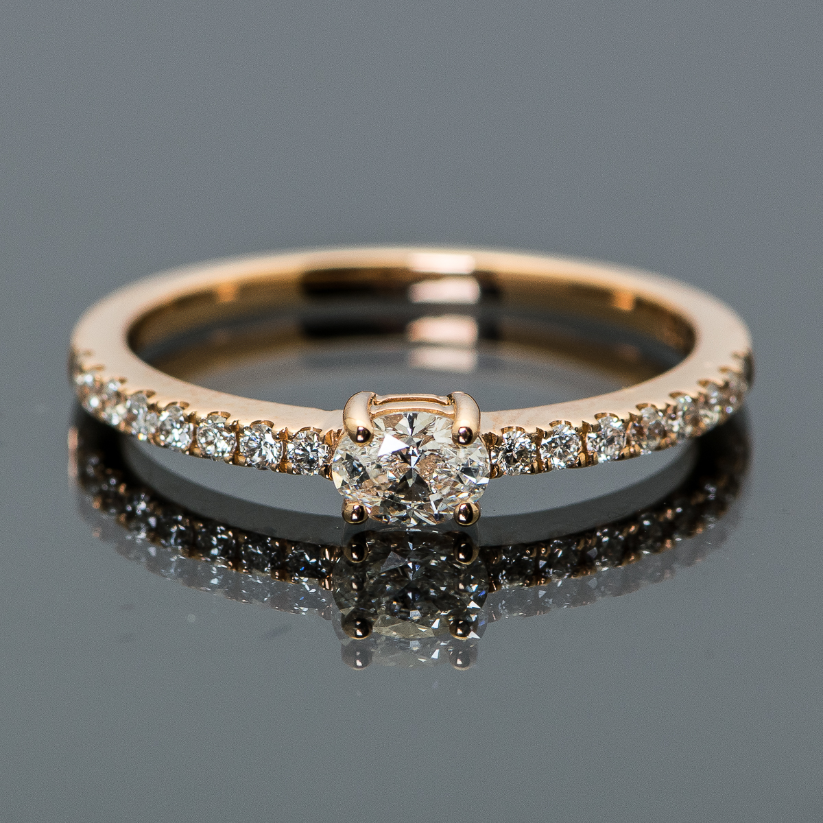 18K Rose Gold and Diamond Ring