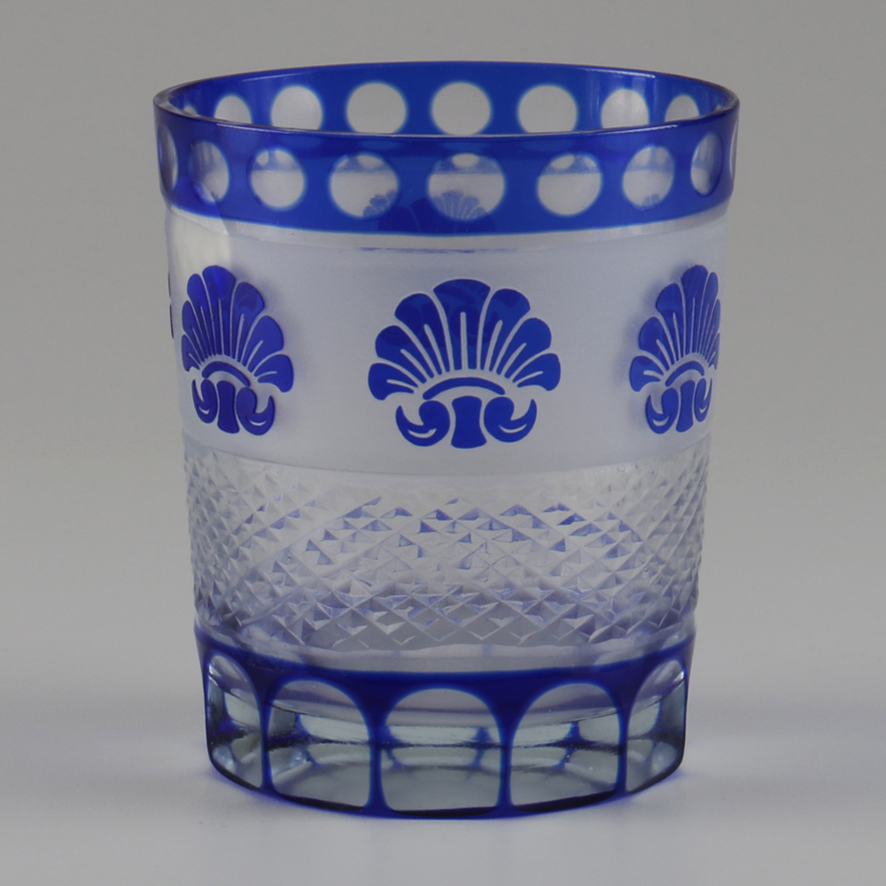 Four Colorful Crystal Drinking Glasses