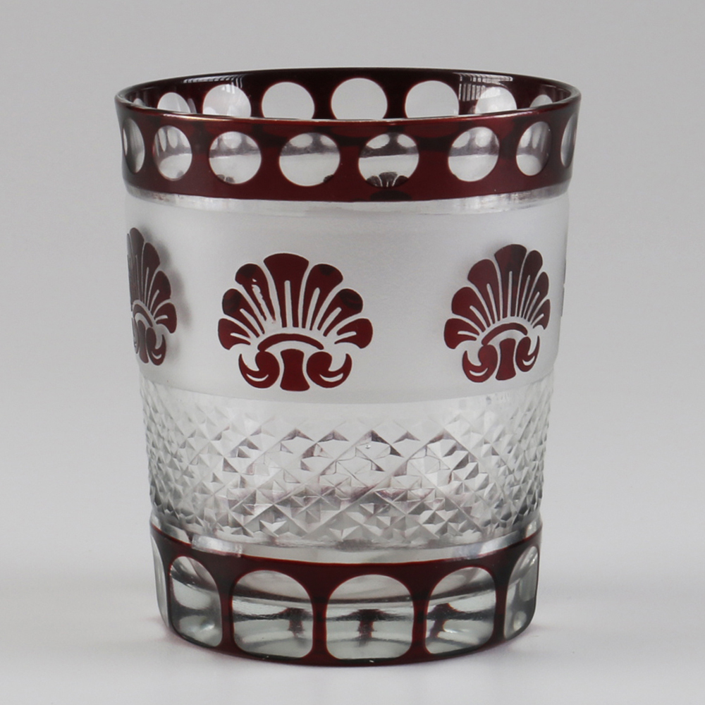 Four Colorful Crystal Drinking Glasses