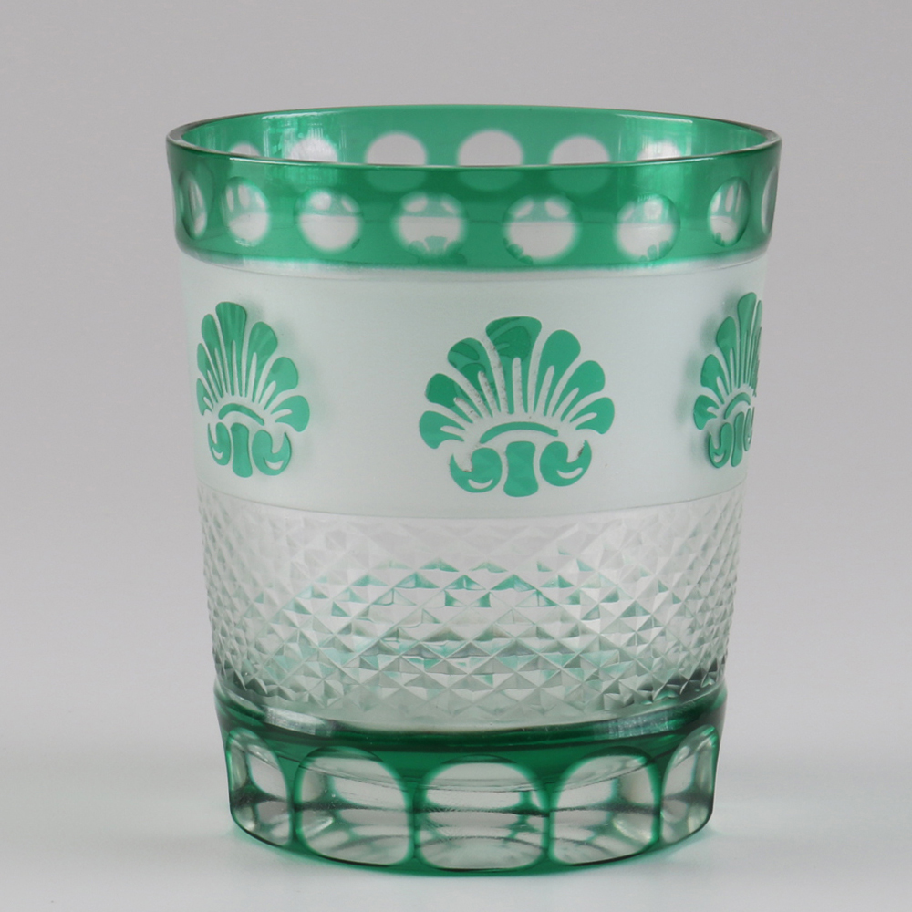 Four Colorful Crystal Drinking Glasses