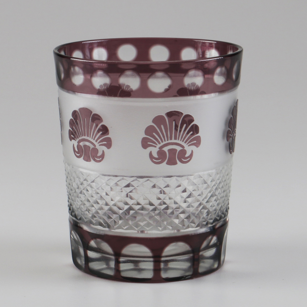 Four Colorful Crystal Drinking Glasses