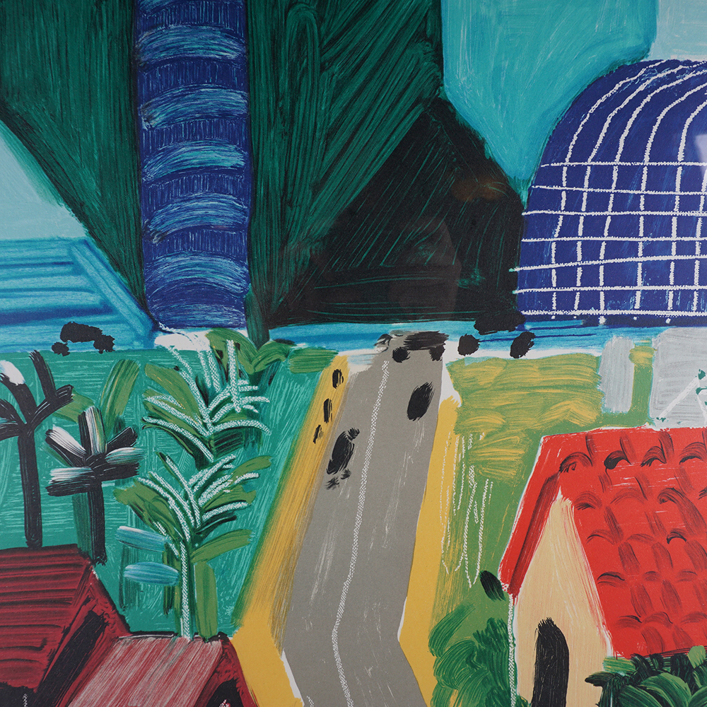 Offset Lithograph after a work titled "Handcock St, West Hollywood" by David Hockney