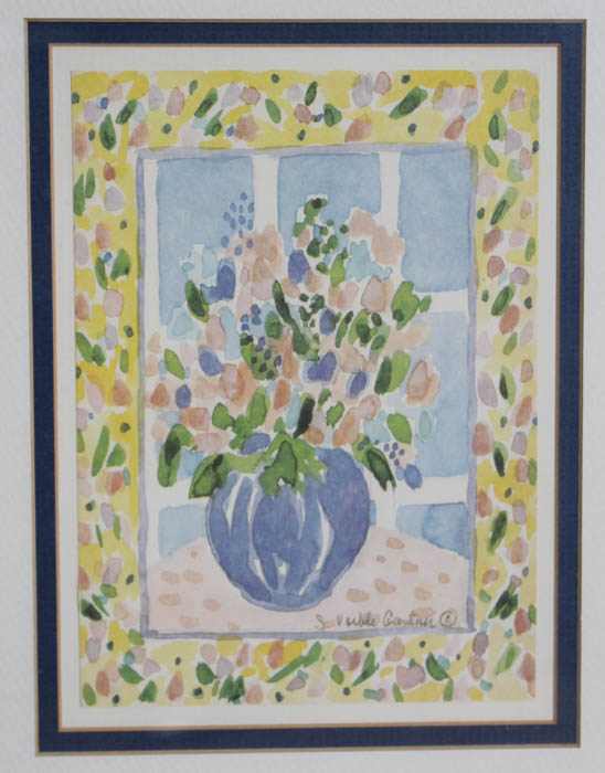 Collection of Two Photo Offset Lithographs of Watercolored Flowers