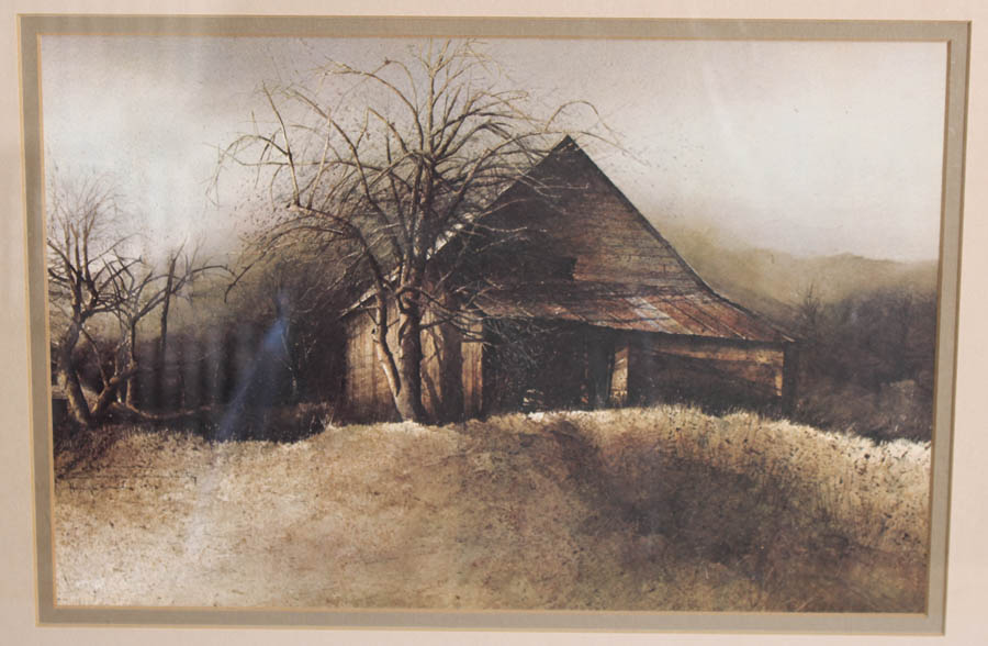 Framed Photo Offset Lithograph after "Warwoman Community Highlands, N.C." 1972 by Hubert Shuptrine