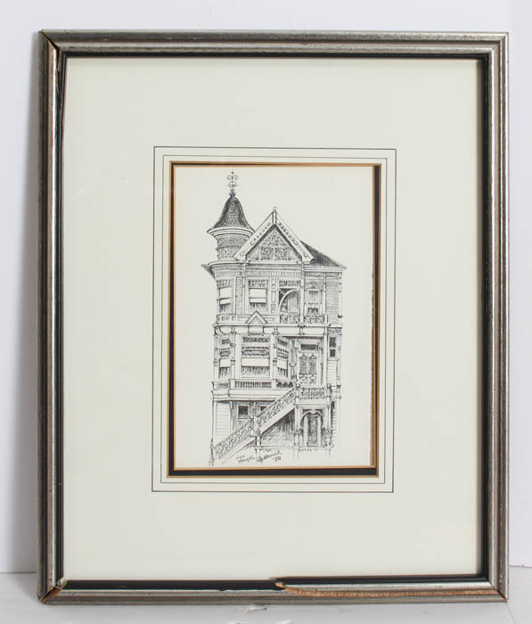 Pair of Framed Photo Offset Lithograph of Archictecture