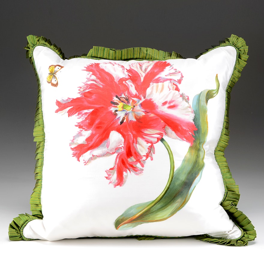 Shantelle's Studio Hand Decorated Silk Throw Pillow